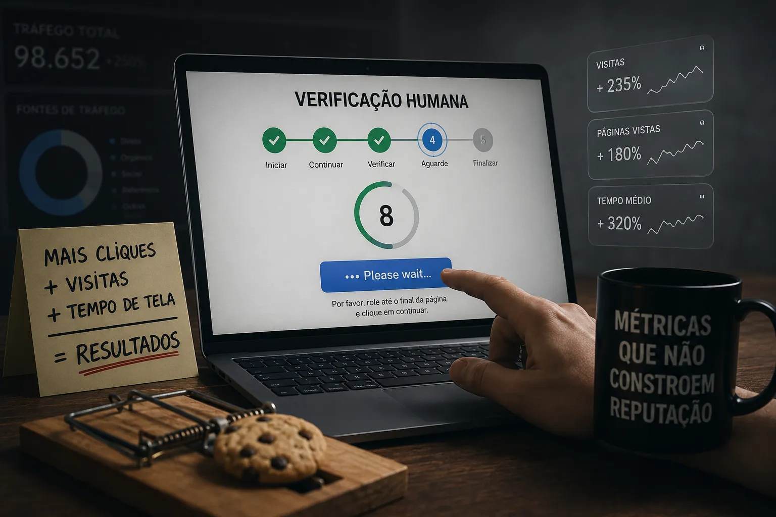O golpe do clique revela uma mentira maior: tráfego não é autoridade